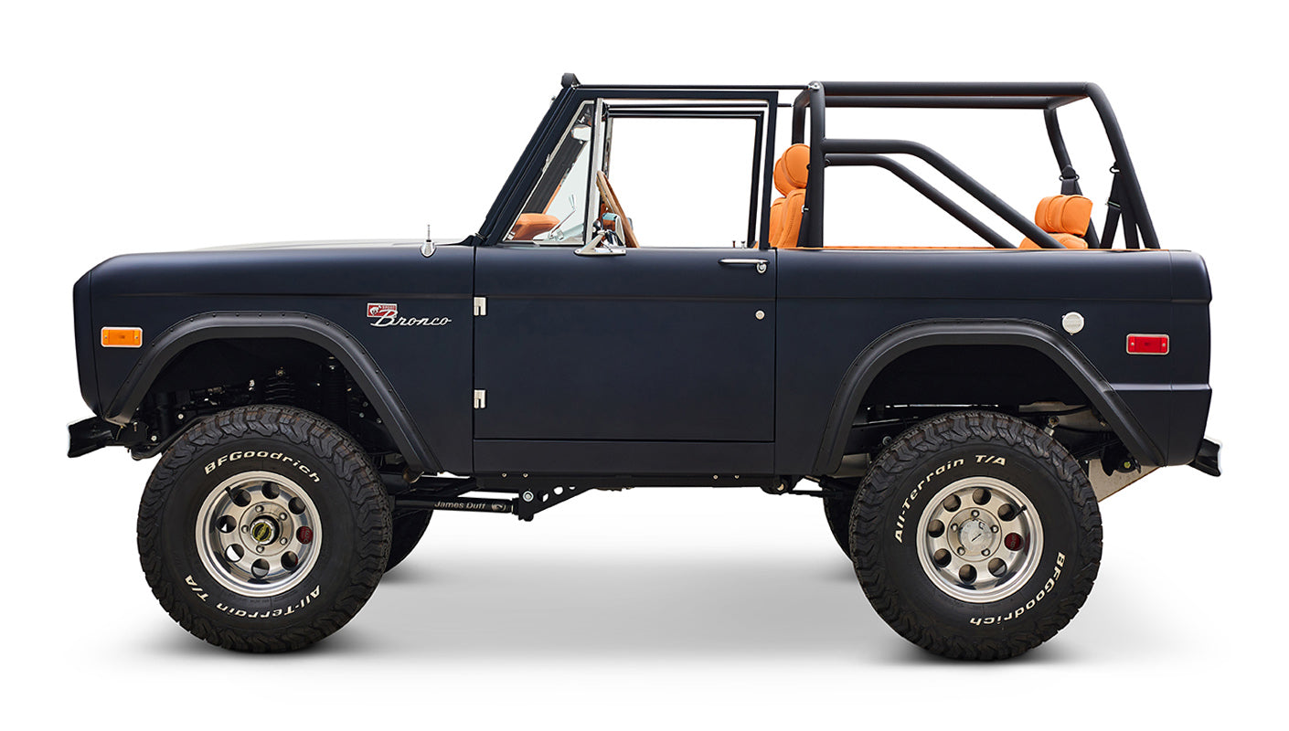 Ford Bronco 1972 Matte Navy Coyote Series with Custom Orange Rolls Royce Interior