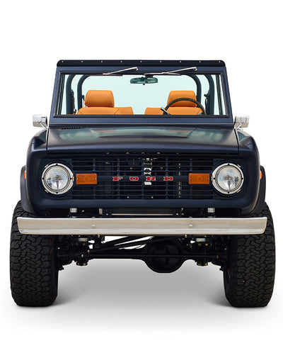 Ford Bronco 1972 Matte Navy Coyote Series with Custom Orange Rolls Royce Interior