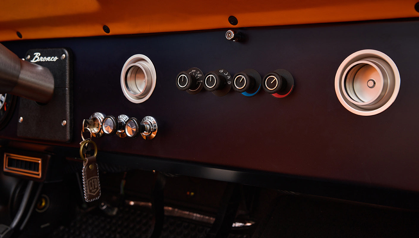 Ford Bronco 1972 Matte Navy Coyote Series with Custom Orange Rolls Royce Interior 5.0L Engine