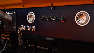 Ford Bronco 1972 Matte Navy Coyote Series with Custom Orange Rolls Royce Interior 5.0L Engine