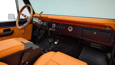 Ford Bronco 1972 Matte Navy Coyote Series with Custom Orange Rolls Royce Interior 5.0L Engine