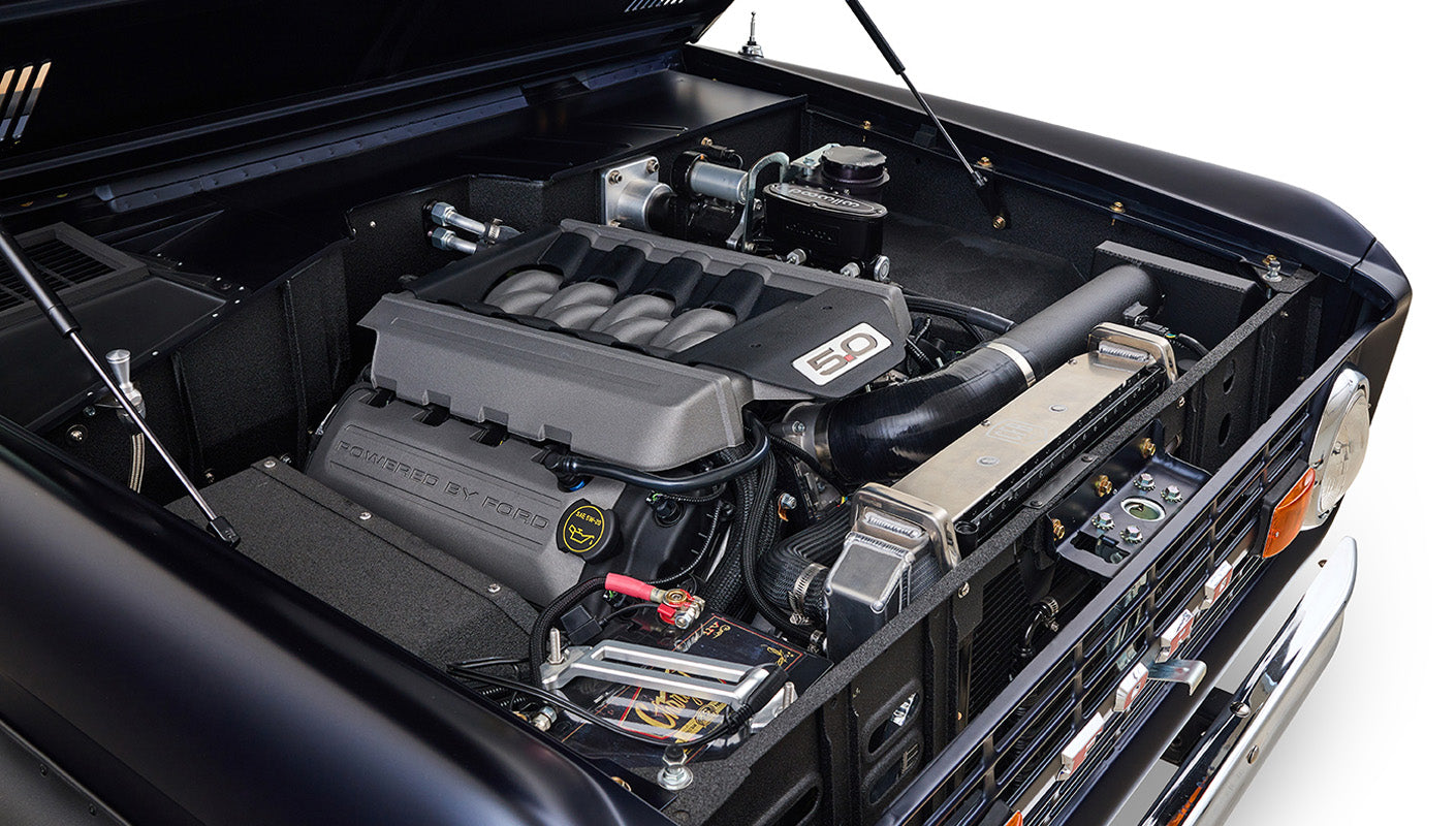 Ford Bronco 1972 Matte Navy Coyote Series with Custom Orange Rolls Royce Interior 5.0L Engine