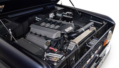 Ford Bronco 1972 Matte Navy Coyote Series with Custom Orange Rolls Royce Interior 5.0L Engine