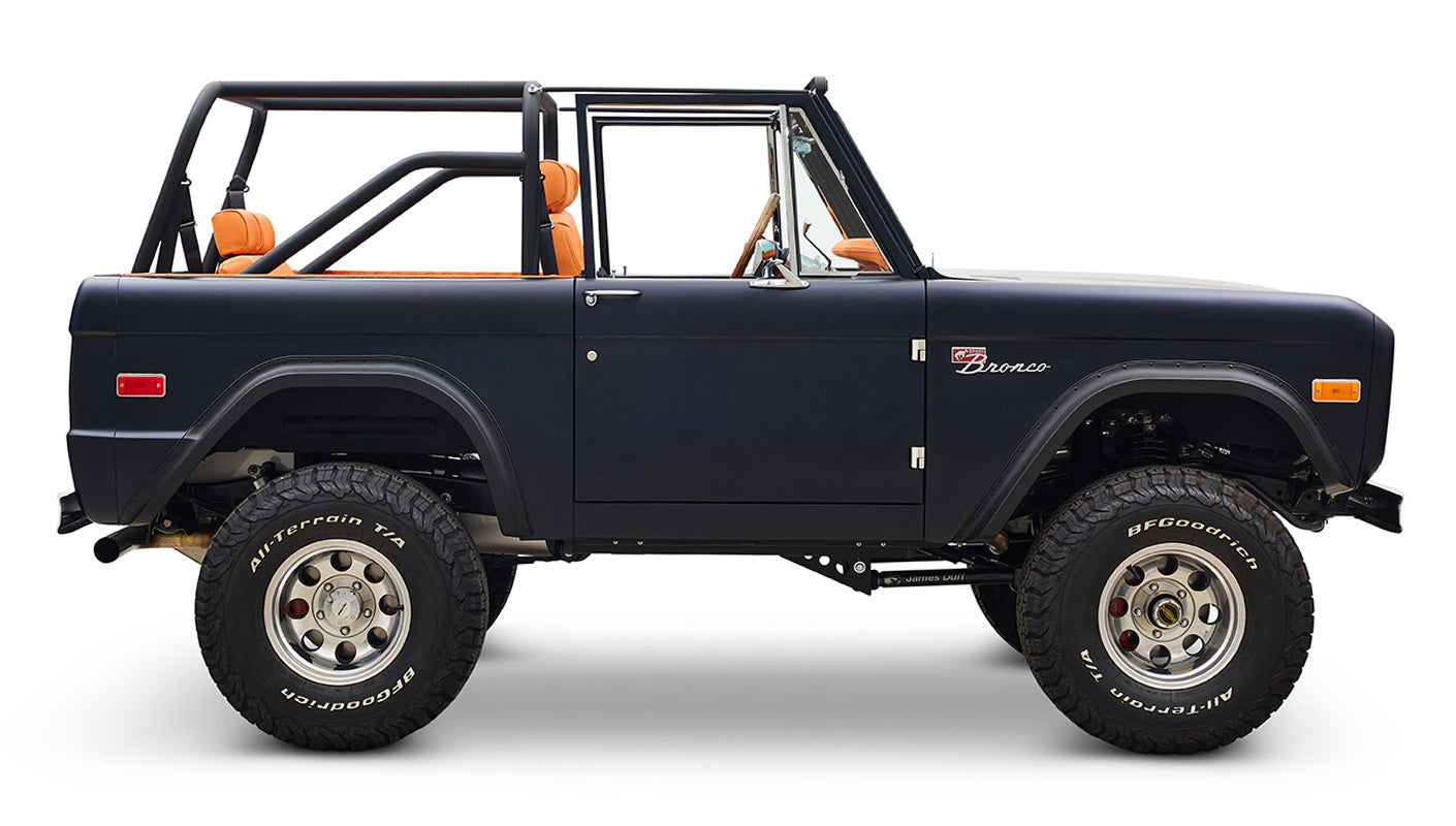 Ford Bronco 1972 Matte Navy Coyote Series with Custom Orange Rolls Royce Interior