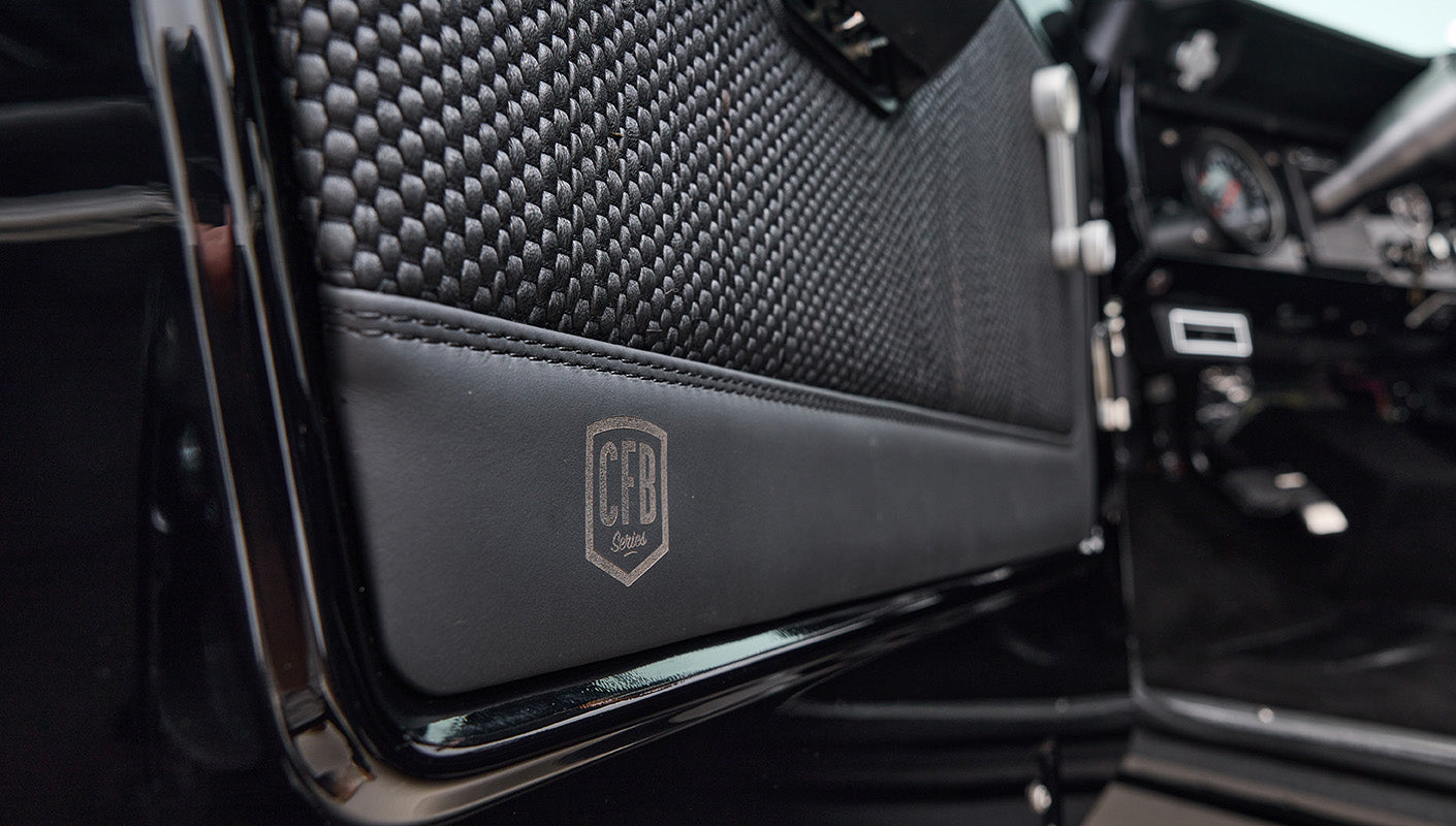 Ford Bronco 1973 Black Coyote Series with Black Soft Top Custom Basket Weave Interior