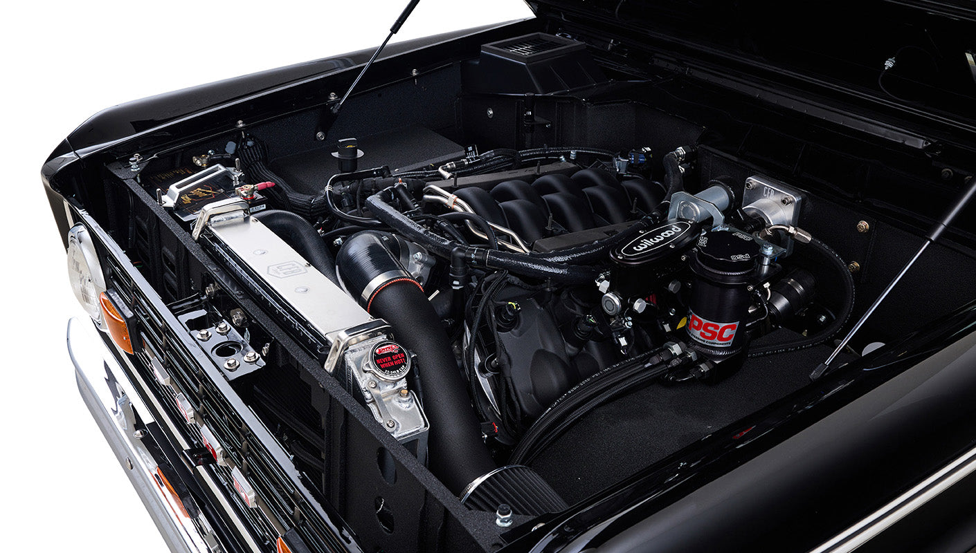 Ford Bronco 1973 Black Coyote Series with Custom Whiskey Diamond Stitch Interior Coyote 5.0L Engine
