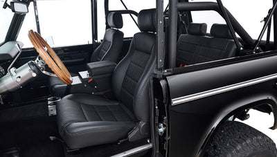 Ford Bronco 1973 Black Coyote Series with Black Soft Top Custom Basket Weave Interior
