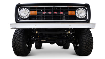 Ford Bronco 1973 Black Coyote Series with Custom Whiskey Diamond Stitch Interior