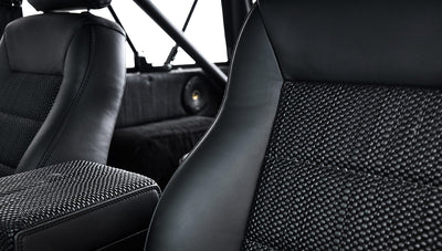 Ford Bronco 1973 Black Coyote Series with Black Soft Top Custom Basket Weave Interior