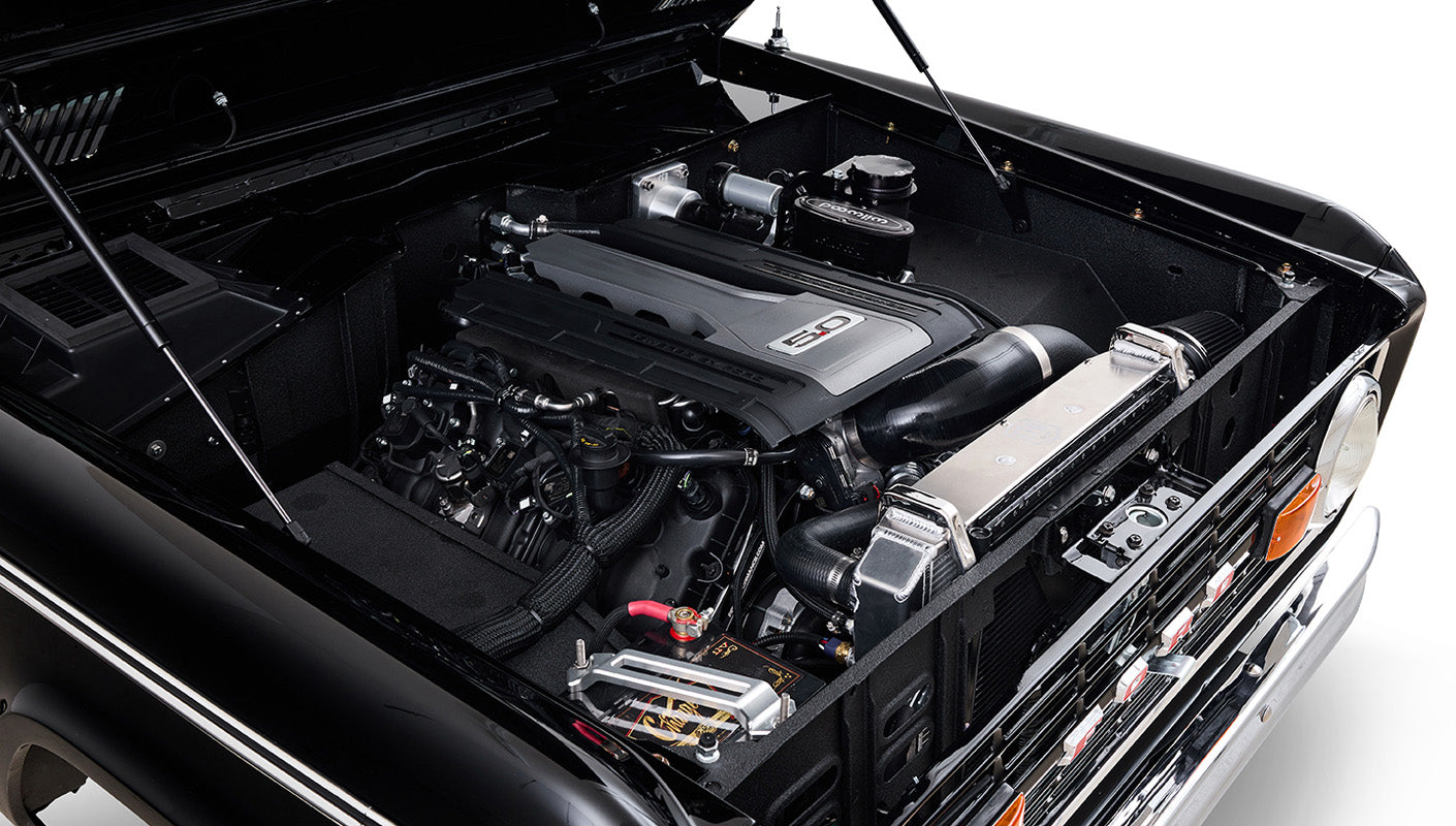 Ford Bronco 1973 Black Coyote Series with Black Soft Top Coyote 5.0L Engine