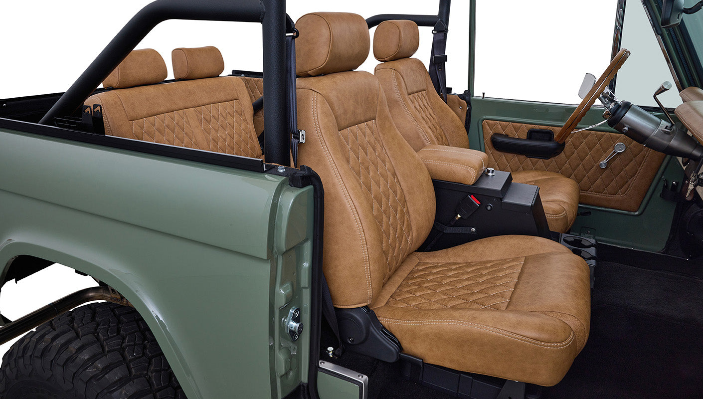 Ford Bronco 1973 Boxwood Green Coyote Series with Ball Glove Interior