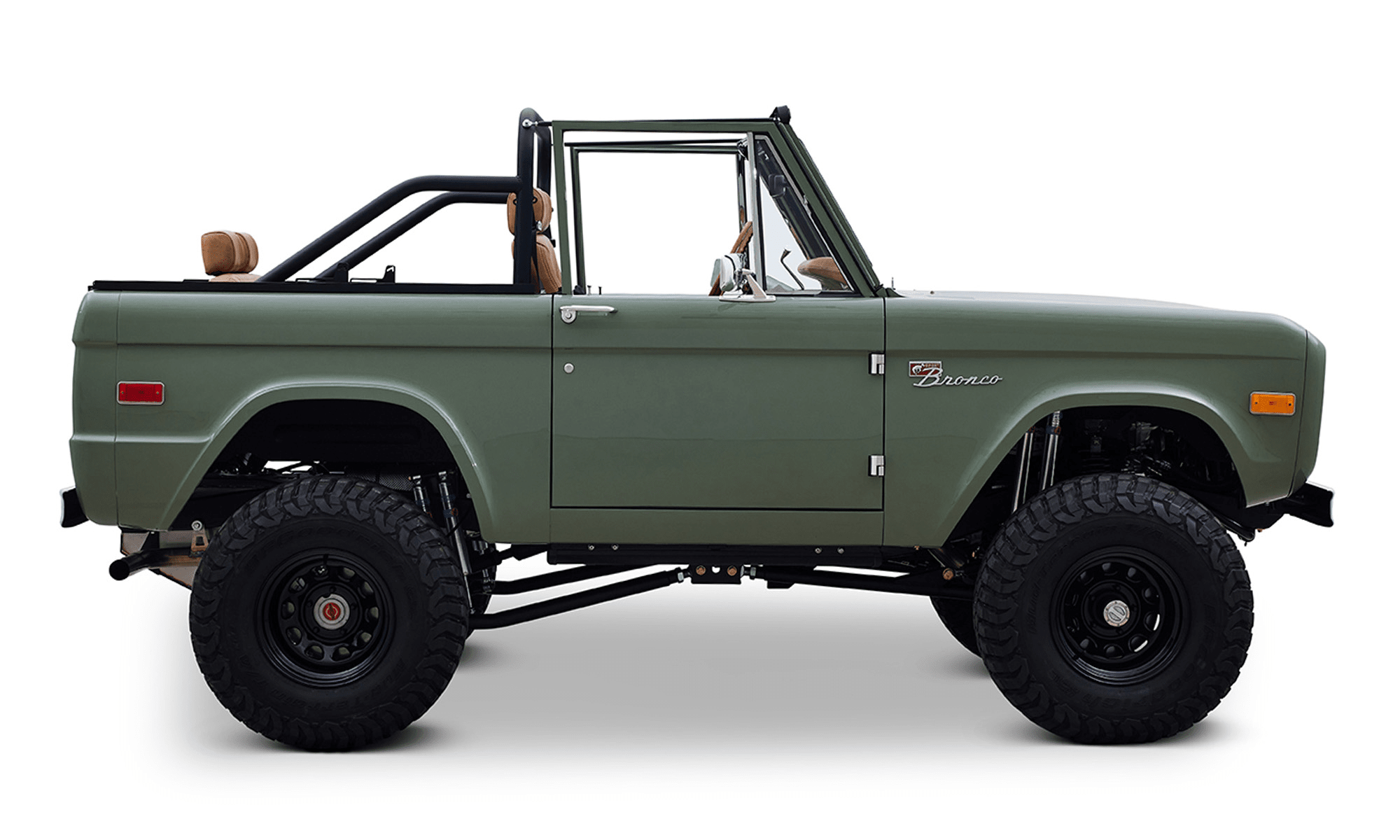 Classic Ford Bronco Ford Bronco 1973 Boxwood Green Coyote Series Passenger Side series
