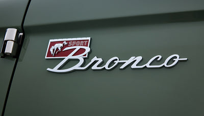 Ford Bronco 1973 Boxwood Green Coyote Series with Brown Soft Top Custom Leather Tartan Interior