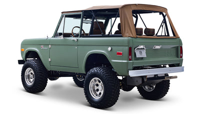Ford Bronco 1973 Boxwood Green Coyote Series with Brown Soft Top