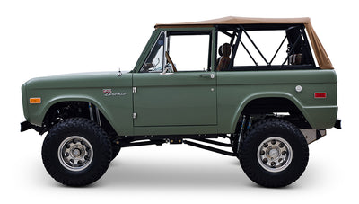 Ford Bronco 1973 Boxwood Green Coyote Series with Brown Soft Top