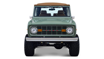 Ford Bronco 1973 Boxwood Green Coyote Series with Brown Soft Top