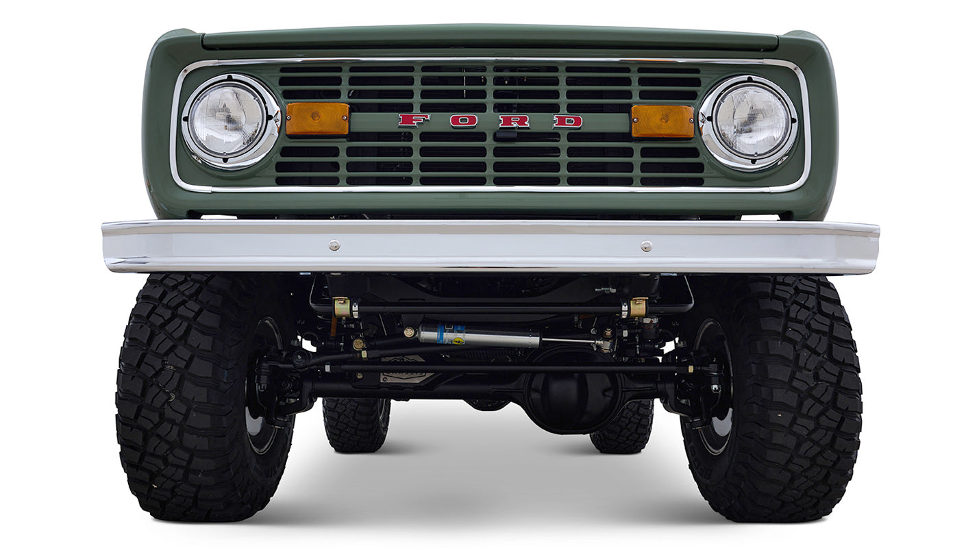 Ford Bronco 1973 Boxwood Green Coyote Series with Brown Soft Top