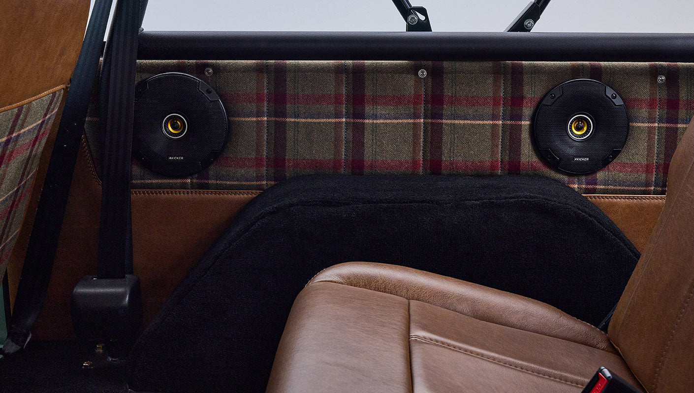 Ford Bronco 1973 Boxwood Green Coyote Series with Brown Soft Top Custom Leather Tartan Interior