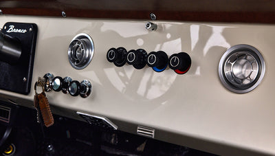 Ford Bronco 1973 Boxwood Green Coyote Series with Brown Soft Top Custom Leather Tartan Interior