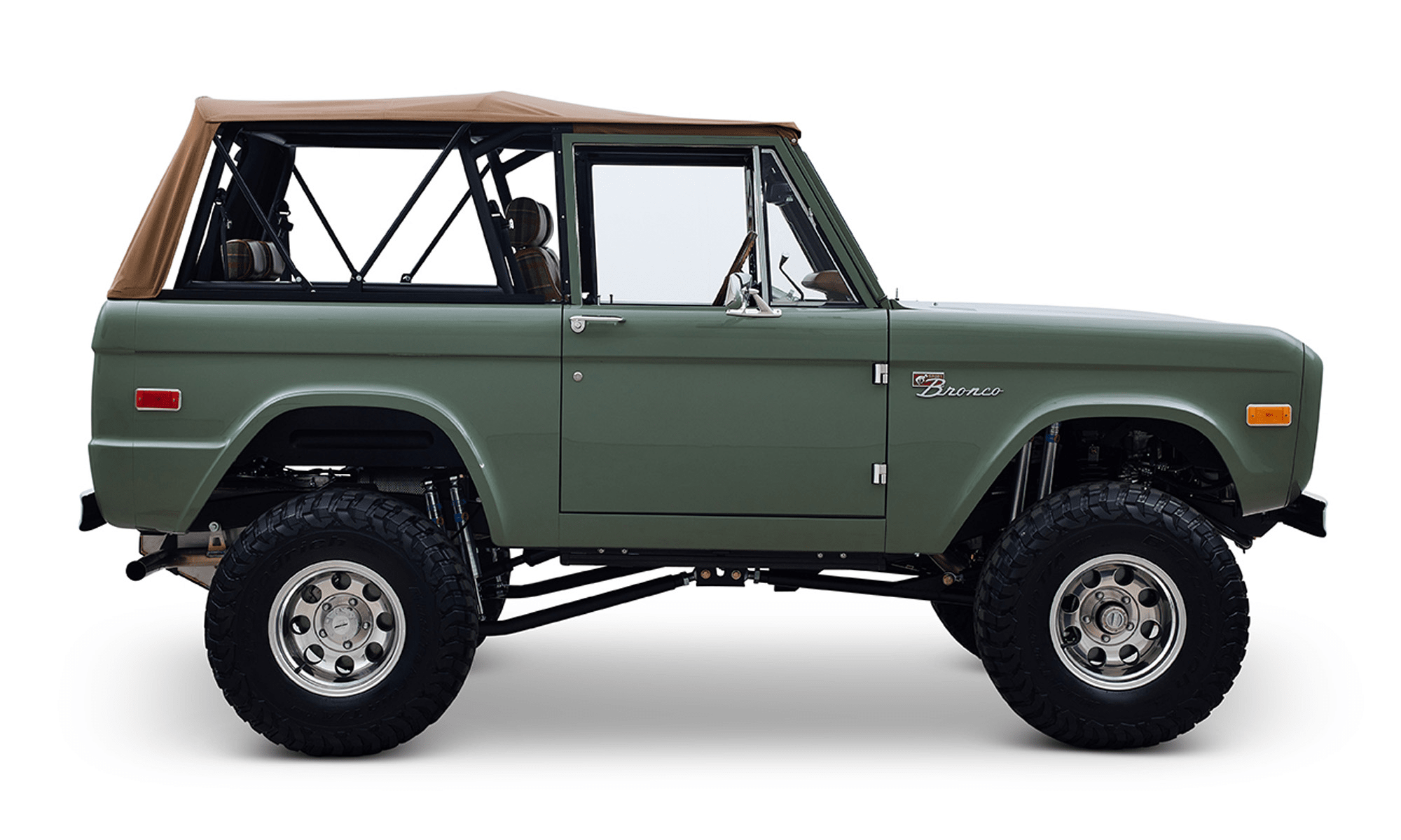 Classic Ford Bronco Ford Bronco 1973 Boxwood Green Tartan Coyote Series Passenger Side series
