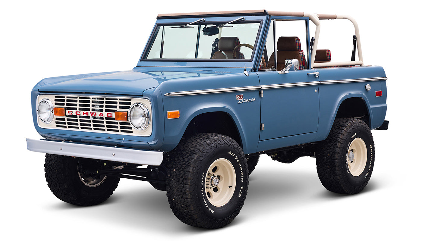 1973 Classic Ford Broncos Coyote Series with Bikini Top & Custom Leather and Tartan Plaid Interior