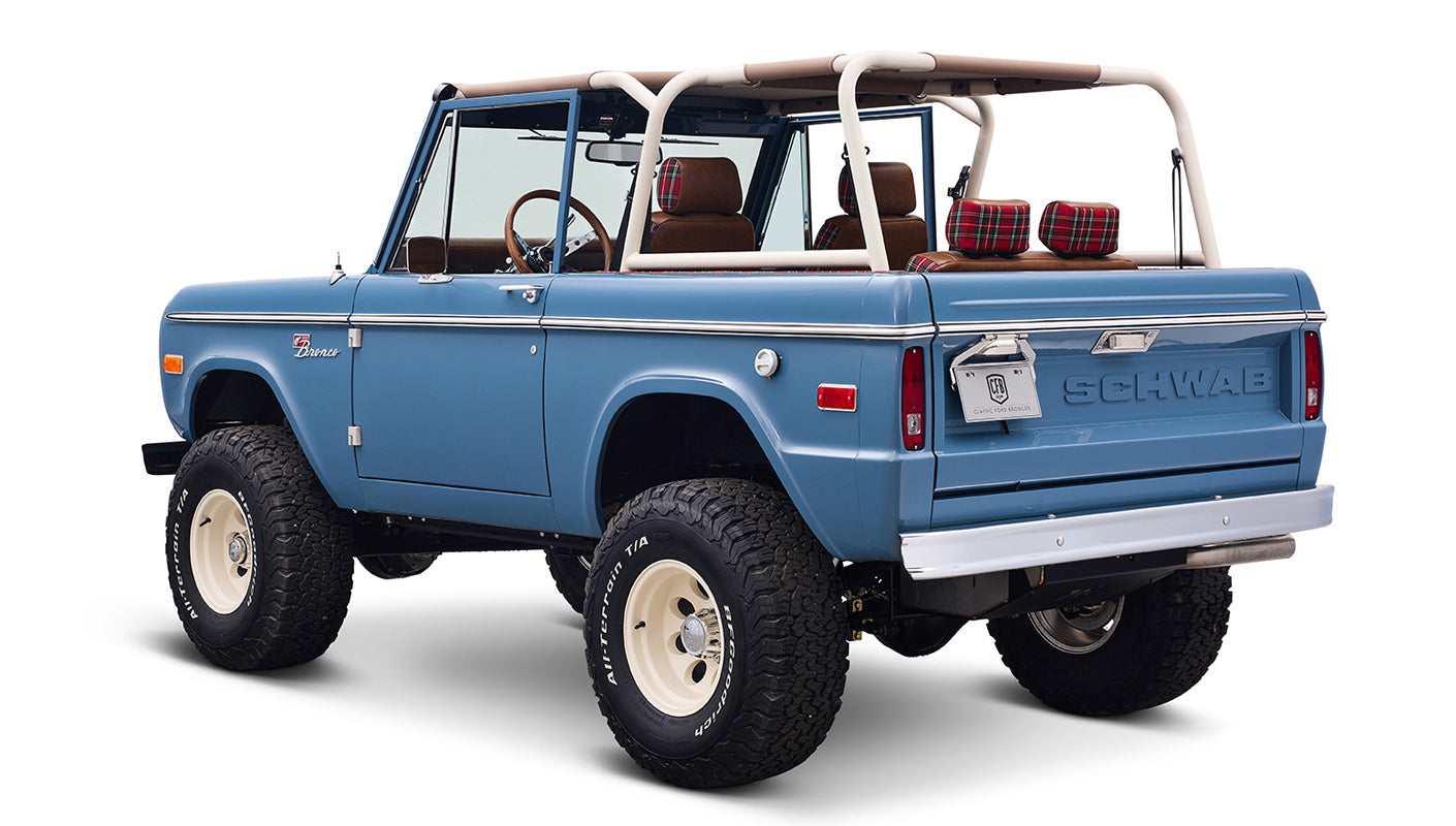 1973 Classic Ford Broncos Coyote Series with Bikini Top & Custom Leather and Tartan Plaid Interior