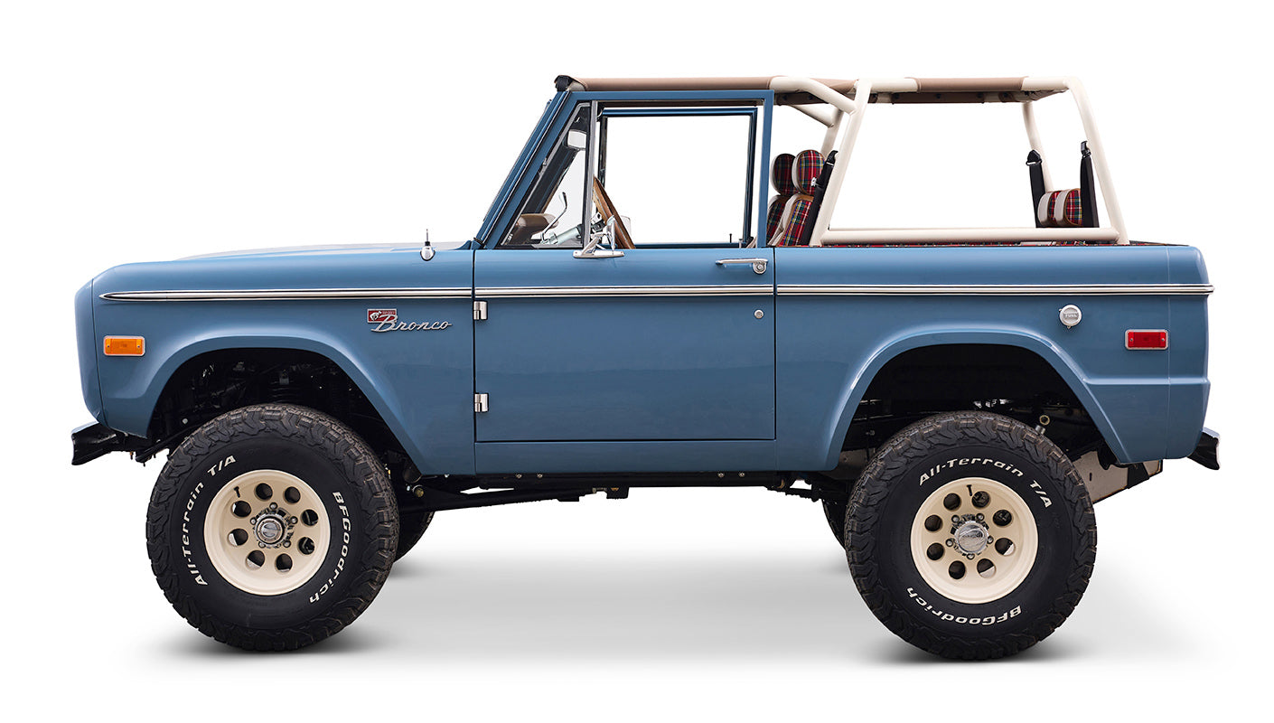 1973 Classic Ford Broncos Coyote Series with Bikini Top & Custom Leather and Tartan Plaid Interior