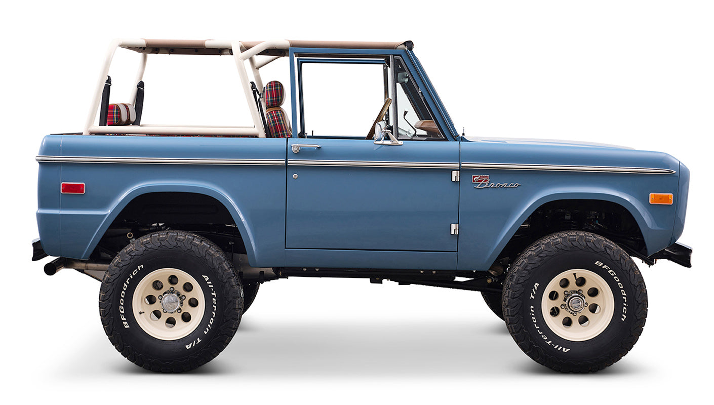 1973 Classic Ford Broncos Coyote Series with Bikini Top & Custom Leather and Tartan Plaid Interior
