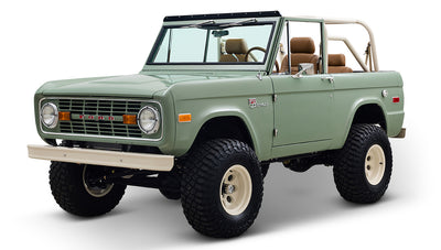 Ford Bronco 1973 Grasmere Green Coyote Series Wimbledon White Custom Interior