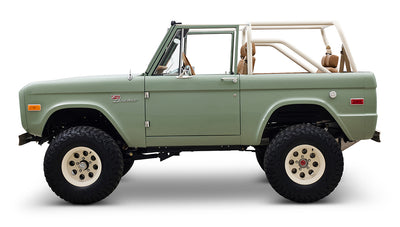 Ford Bronco 1973 Grasmere Green Coyote Series Wimbledon White Custom Interior