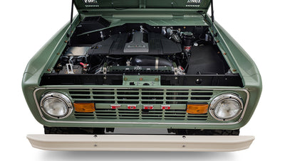 Ford Bronco 1973 Grasmere Green Coyote Series Wimbledon White Custom Interior