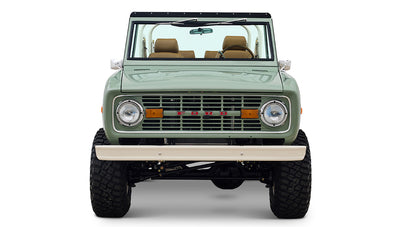Ford Bronco 1973 Grasmere Green Coyote Series Wimbledon White Custom Interior