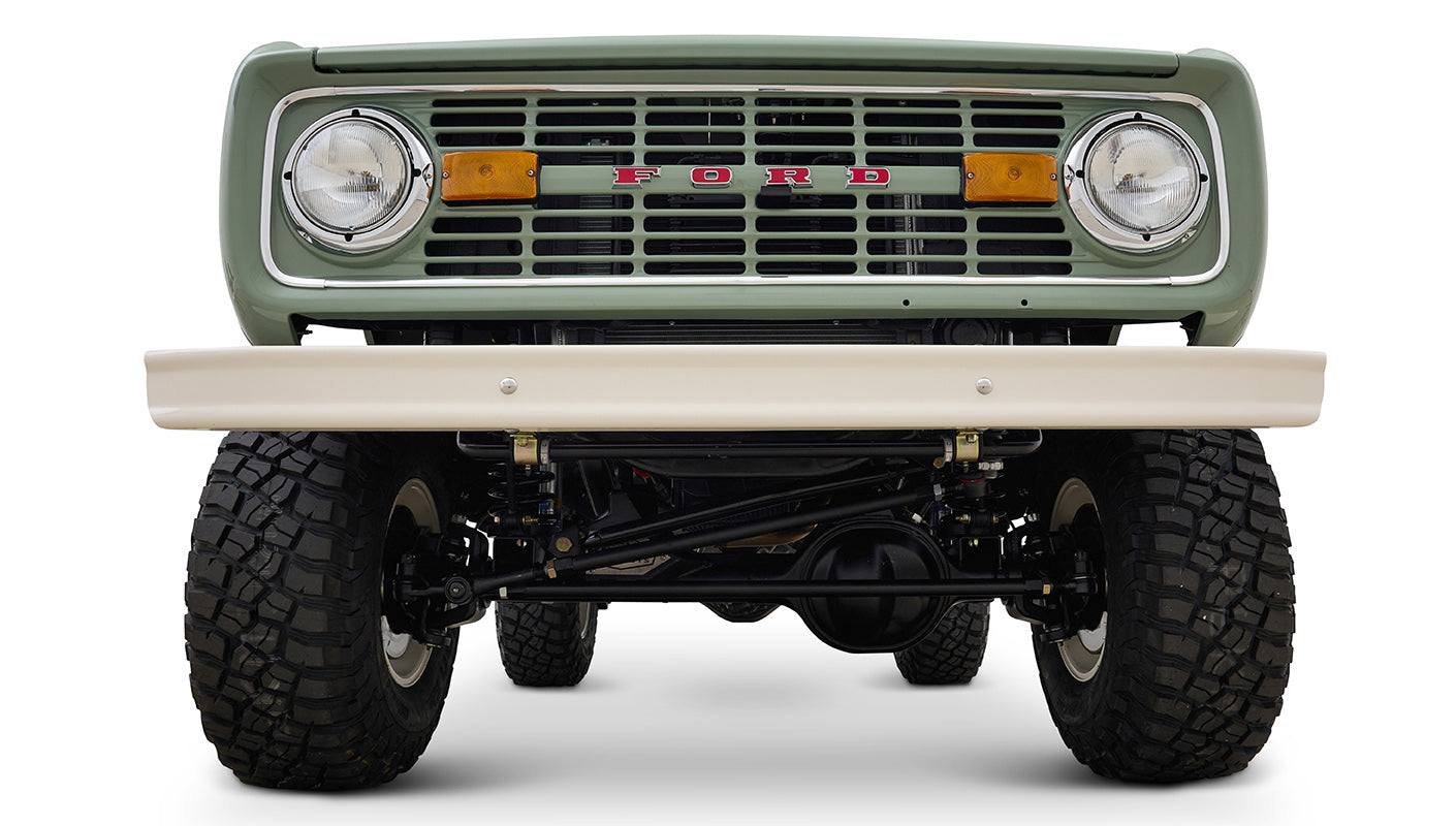 Ford Bronco 1973 Grasmere Green Coyote Series Wimbledon White Custom Interior