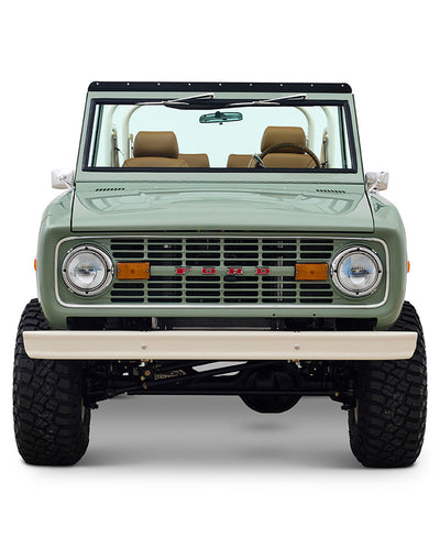 Ford Bronco 1973 Grasmere Green Coyote Series Wimbledon White Custom Interior