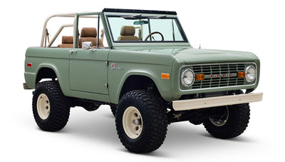 Ford Bronco 1973 Grasmere Green Coyote Series Wimbledon White Custom Interior