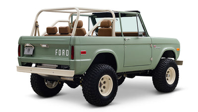 Ford Bronco 1973 Grasmere Green Coyote Series Wimbledon White Custom Interior