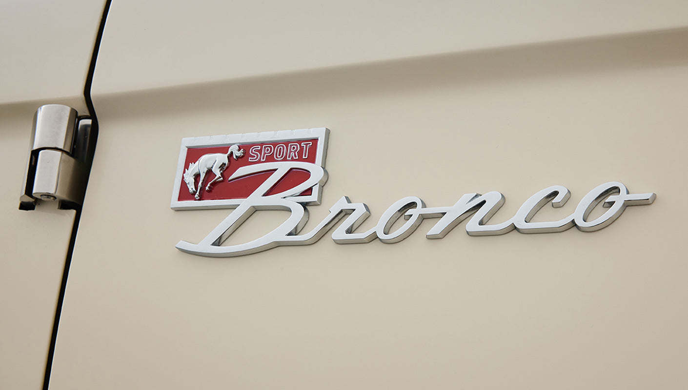Ford Bronco 1973 Harvest Moon Coyote Series with Custom Whiskey Leather Diamond Stitch Interior