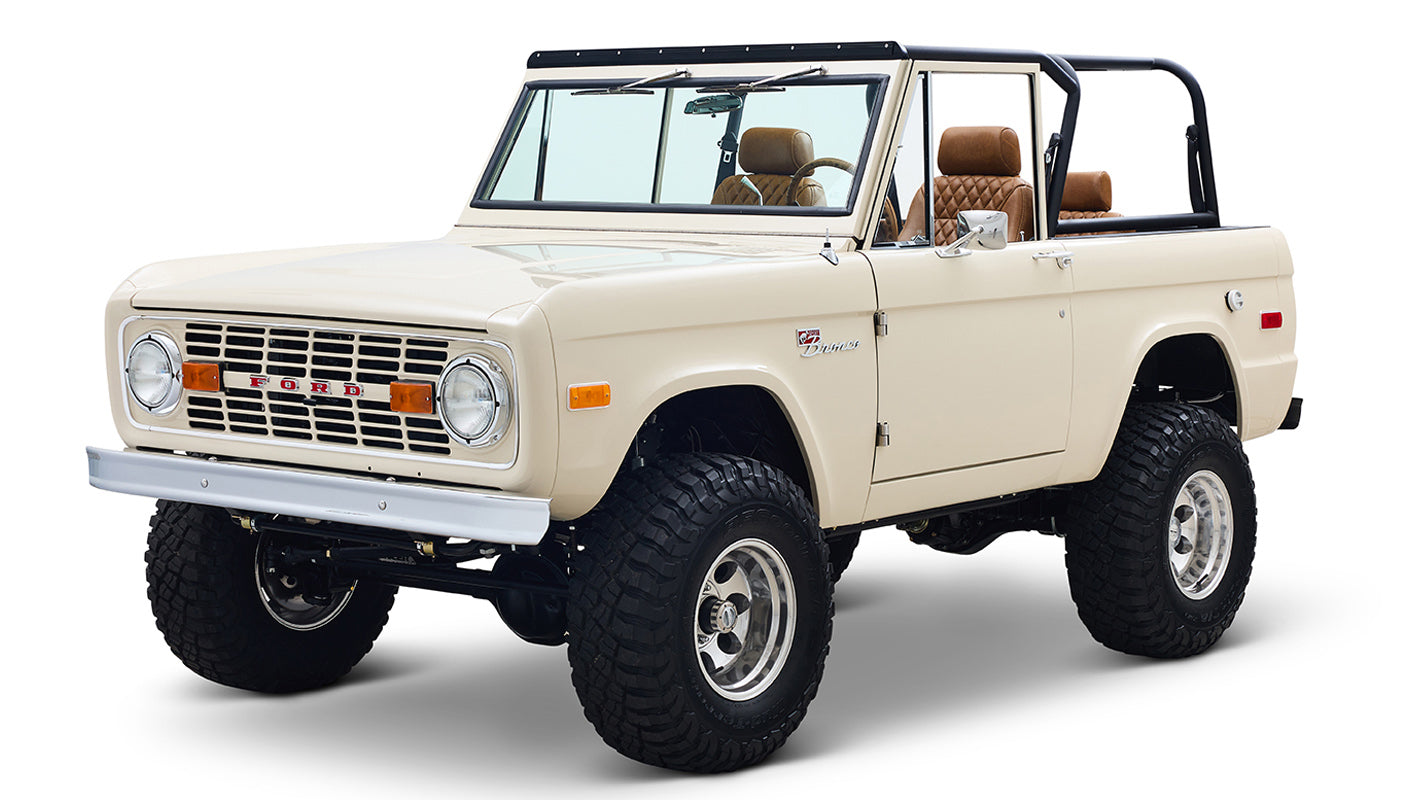 Ford Bronco 1973 Harvest Moon Coyote Series with Custom Whiskey Leather Diamond Stitch Interior
