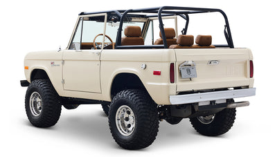 Ford Bronco 1973 Harvest Moon Coyote Series with Custom Whiskey Leather Diamond Stitch Interior