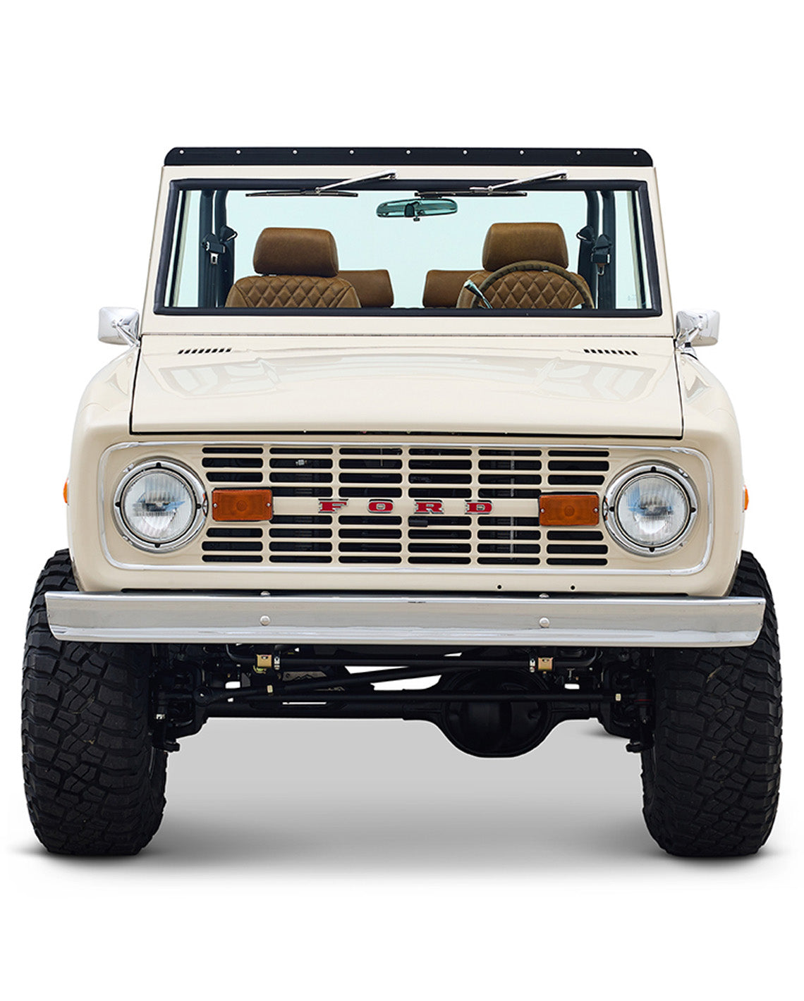 Ford Bronco 1973 Harvest Moon Coyote Series with Custom Whiskey Leather Diamond Stitch Interior