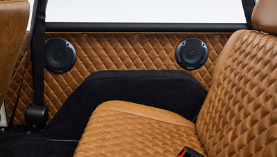 Ford Bronco 1973 Harvest Moon Coyote Series with Custom Whiskey Leather Diamond Stitch Interior