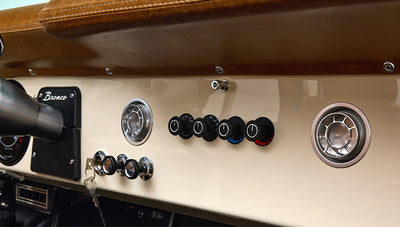 Ford Bronco 1973 Harvest Moon Coyote Series with Custom Whiskey Leather Diamond Stitch Interior