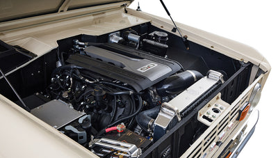 Ford Bronco 1973 Harvest Moon Coyote Series with Custom Whiskey Leather Diamond Stitch Interior Coyote 5.0L Engine