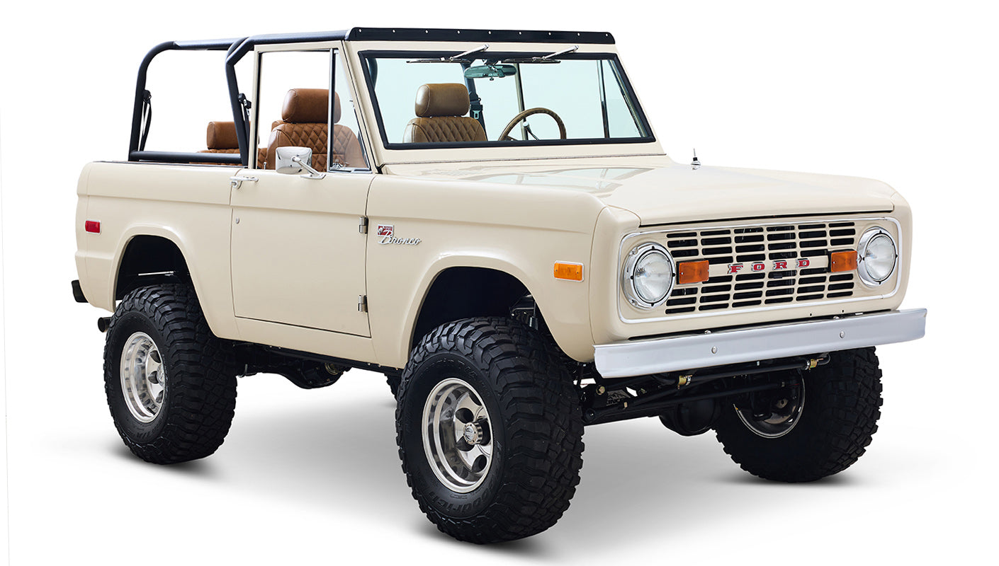 Ford Bronco 1973 Harvest Moon Coyote Series with Custom Whiskey Leather Diamond Stitch Interior