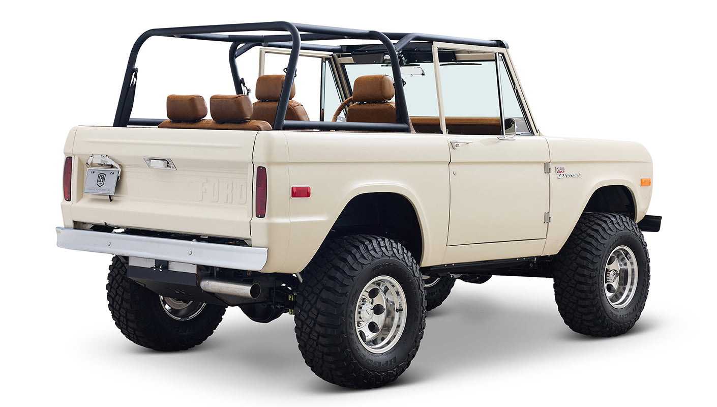 Ford Bronco 1973 Harvest Moon Coyote Series with Custom Whiskey Leather Diamond Stitch Interior