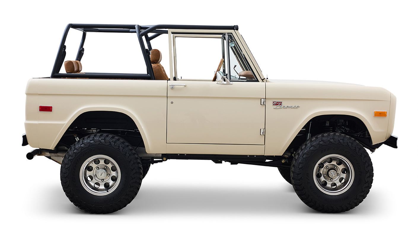 Ford Bronco 1973 Harvest Moon Coyote Series with Custom Whiskey Leather Diamond Stitch Interior
