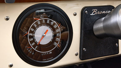 Ford Bronco 1973 Harvest Moon Coyote Series with Custom Whiskey Leather Diamond Stitch Interior