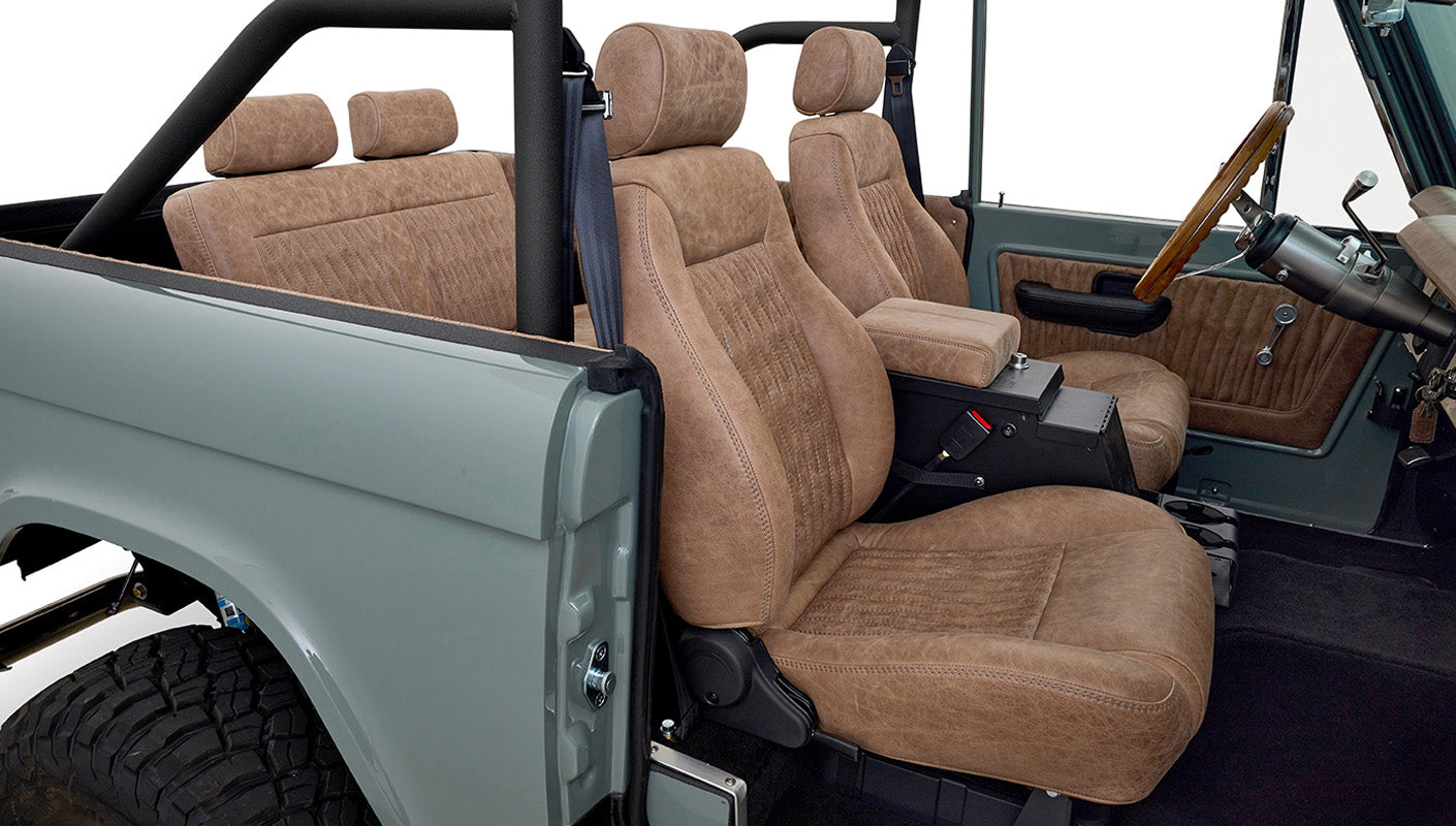 Ford Bronco 1973 Marble Gray Coyote Series Custom Leather Interior