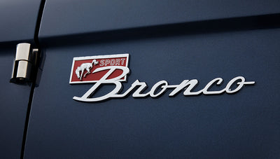 Ford Bronco 1975 Metallic Navy Coyote Series with Custom Diamond Stitch Leather Interior