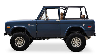 Ford Bronco 1975 Metallic Navy Coyote Series with Custom Diamond Stitch Leather Interior